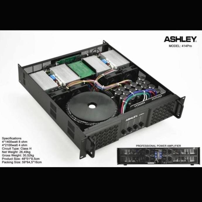 Promo power amplifier ashley 414 pro 4 channel original Diskon