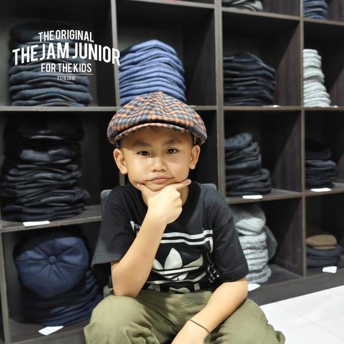 TERLARIS Thejam. for the kids Topi anak pria wanita | Newsboy cap kids wool tweed - combinasi READY 