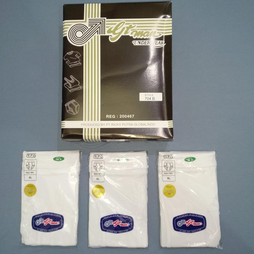 [3 Pcs] Celana Dalam Pria Dewasa GT MAN 704B Putih (02-704B)