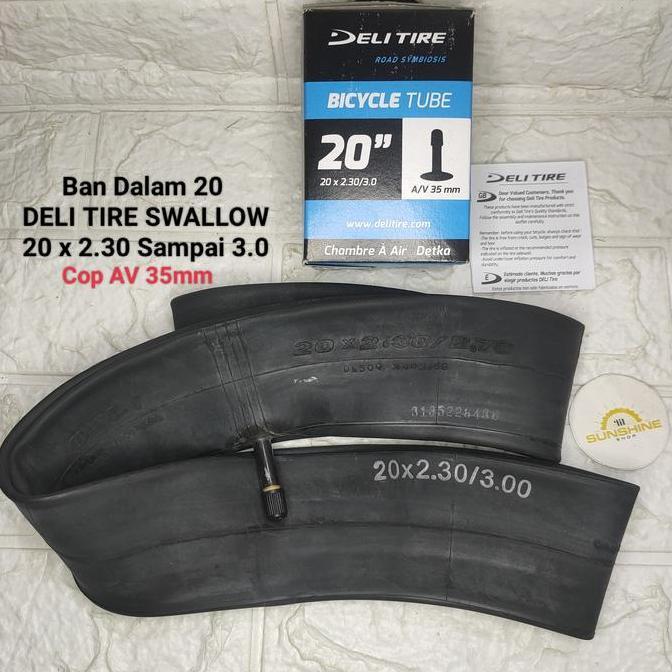 Ban Dalam Sepeda BMX 20 Deli Tire 20 x 2.30 - 3.0 Cop Pentil Motor AV 35mm