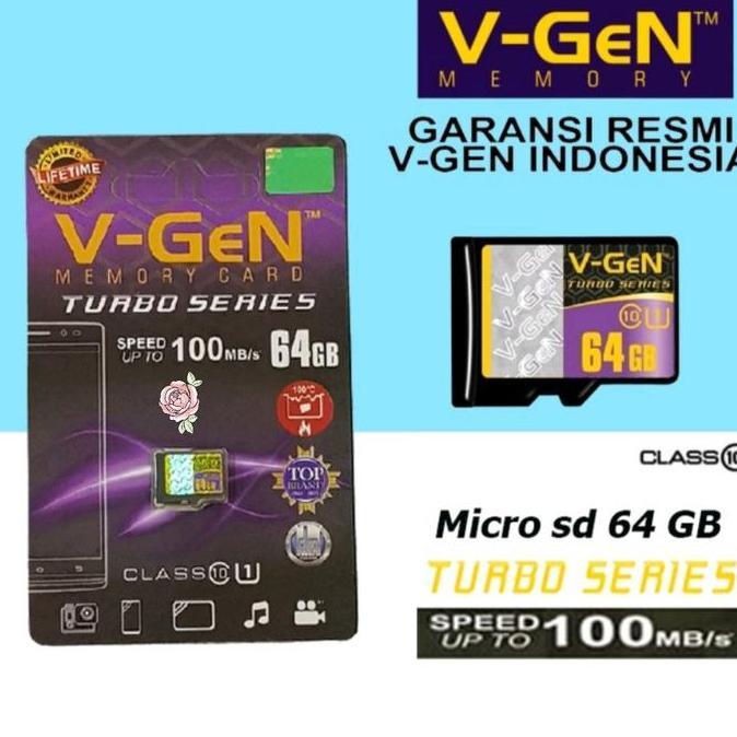 Kartu Memori 64GB V-Gen Turbo Series Class 10 Micro SD 64 GB Class10