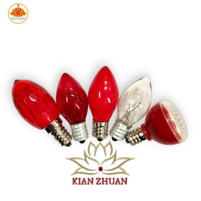 Ready  Bola Lampu Bohlam Mini/Kecil Merah/Kuning LED/Biasa