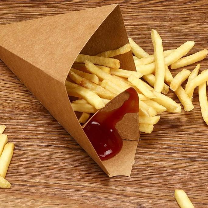 MOKAYA - 50pcs Box Kentang Goreng French Fries Dus Churros Ayam  Dus French Fries Kecil French Fries