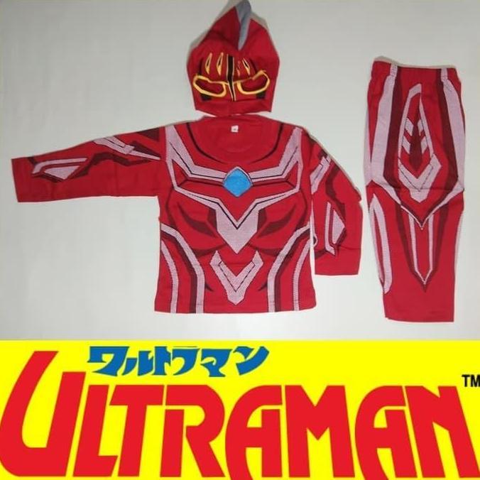 ASLI Baju Kostum Anak Karakter Superhero Ultraman Merah Setelan Hoween READY STOCK