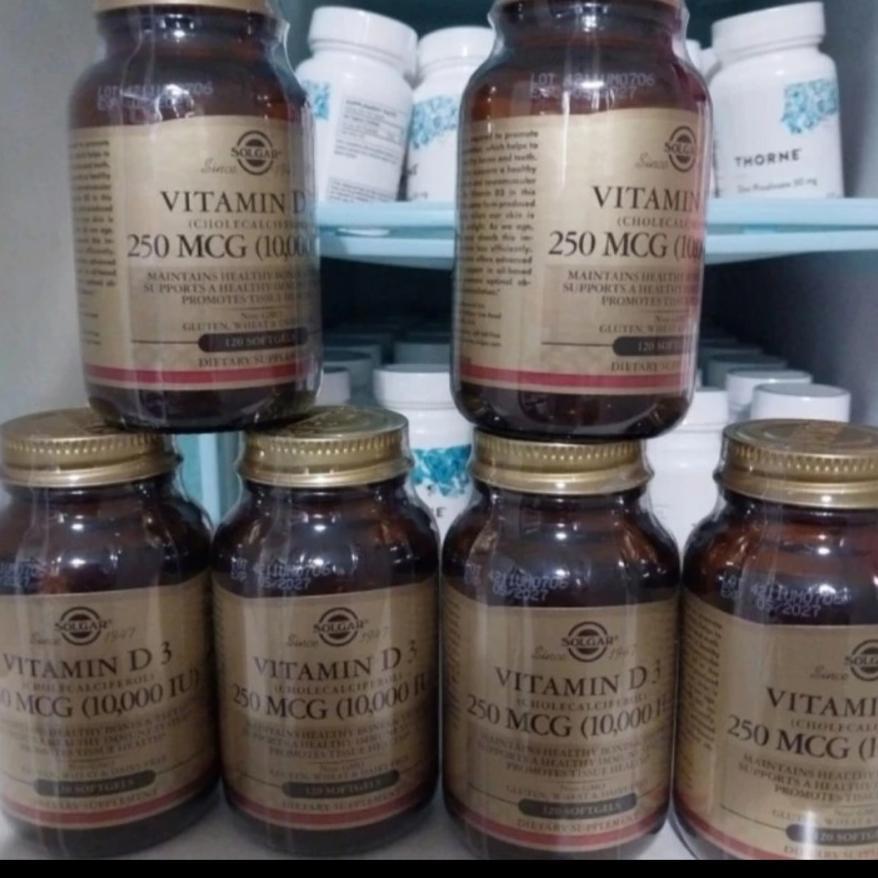 Solgar Usa Vitamin D3 (Cholecalciferol) 250 Mcg 10000 Iu 120 Softgels Exp ; May 2027 Original