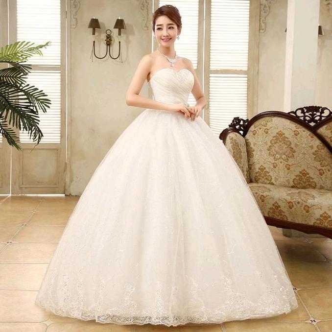 Ready Stock Gaun pengantin Wedding gowns kemben simple elegan cantik menawan Wedding Elegant Dress W