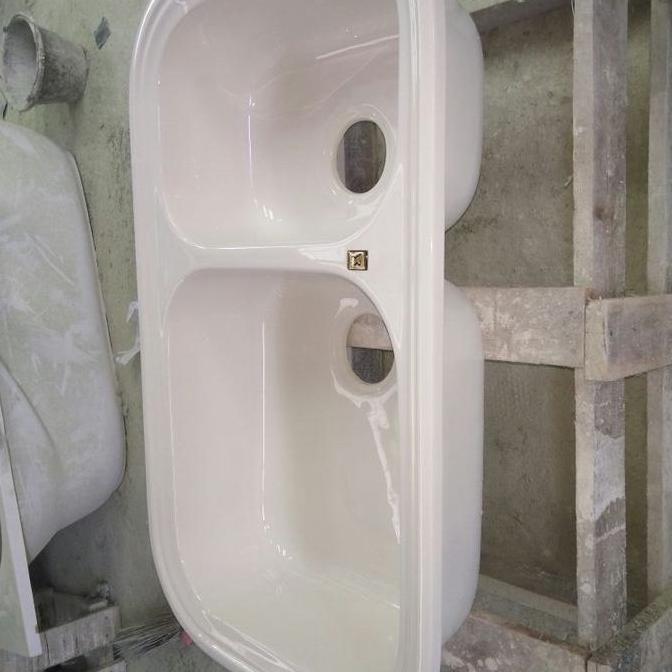 sink bak cuci piring 2 lubang marble