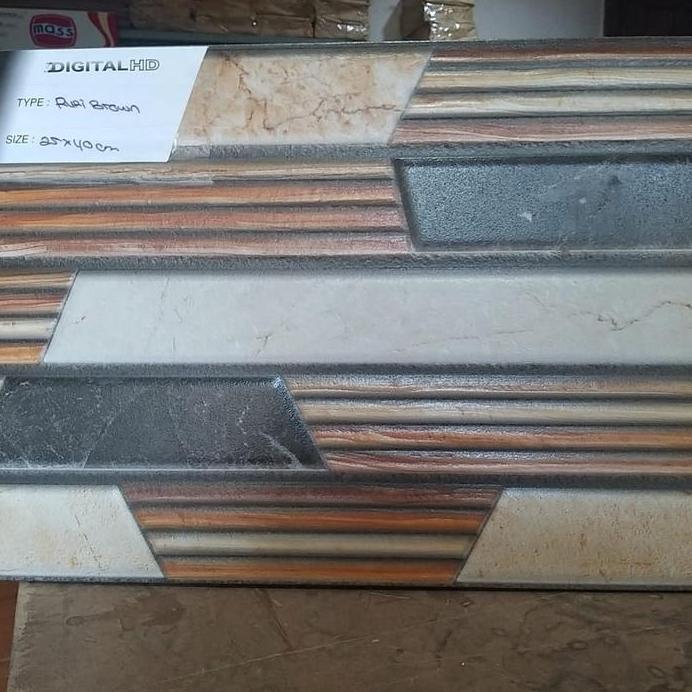 keramik batu alam ruri brown 25 x 40