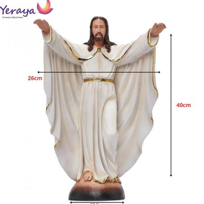 Patung Tuhan Yesus Memberkati 40cm / Besar - Patung Rohani - Patung Yesus