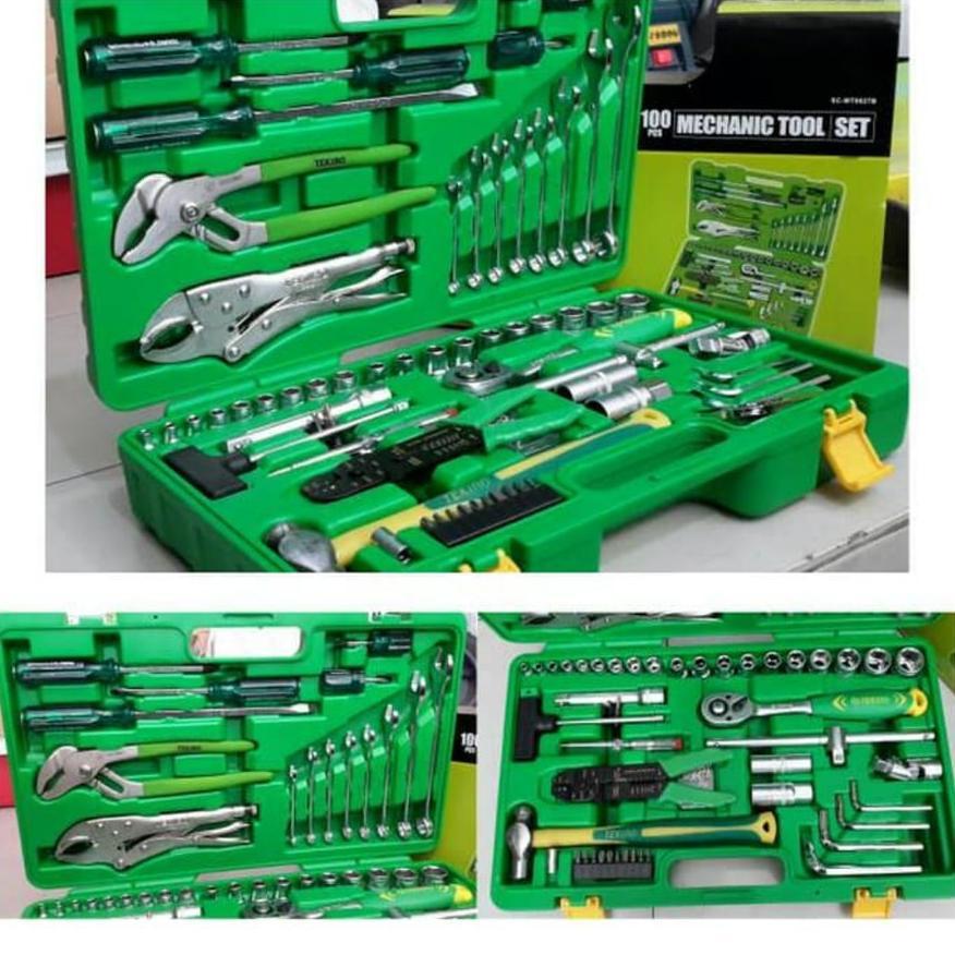 Tekiro Tool Kit Set 100 Pcs/Kunci Shock Set/Ring Pas Set/ObengTang Palu Kunci L