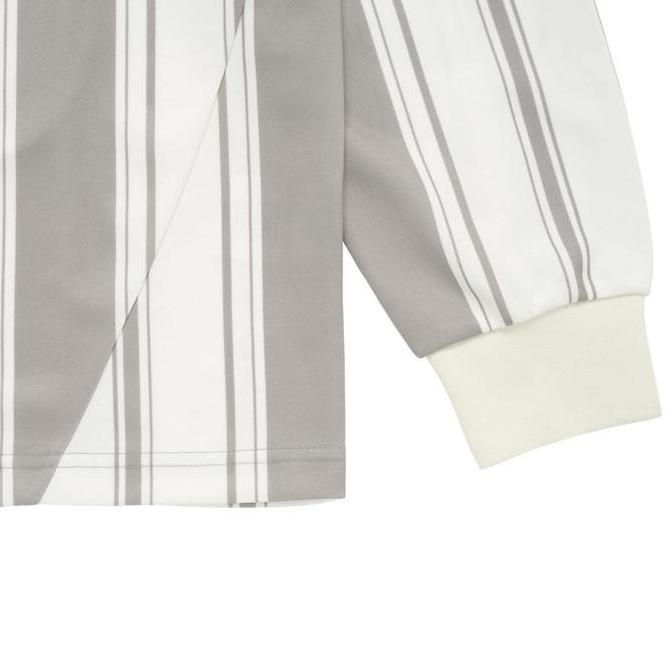 [ADLV] Stripe Football Jersey Long Sleeve T-Shirt Lht Gray - Kaos Oversize Wanita Pria Acme de la vi