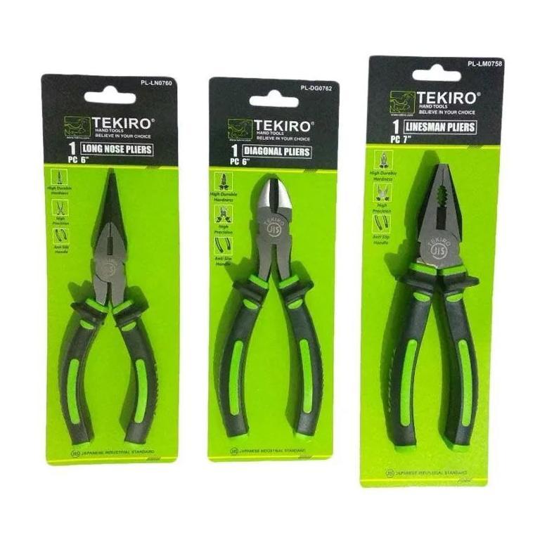 TEKIRO SET TANG KOMBINASI 7" TANG POTONG 6" TANG LANCIP 6" ORI TEKIRO