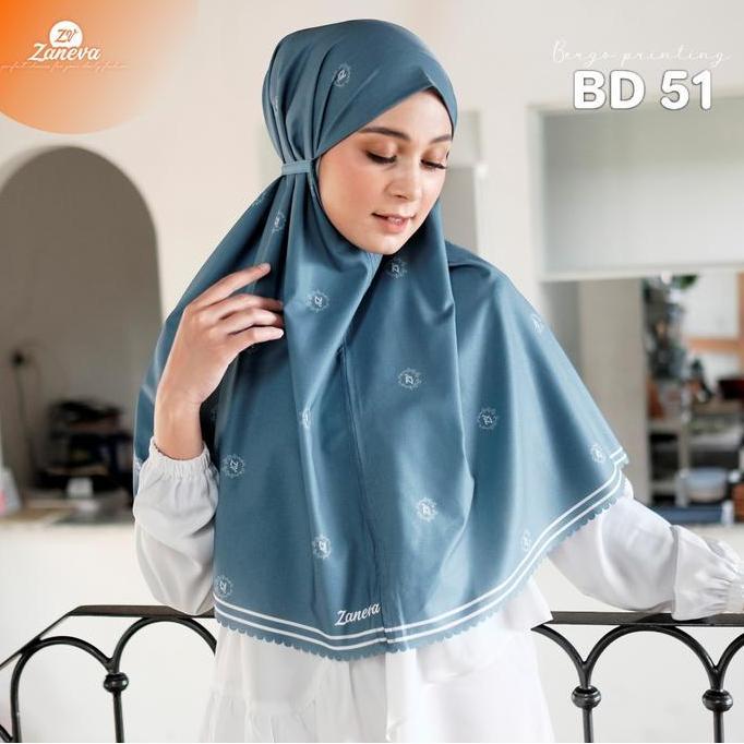 Zaneva - DEFECT SALE [Grade B] Hijab Bergo Instan Motif Printing Diamond by Zaneva || Adem Nyaman St