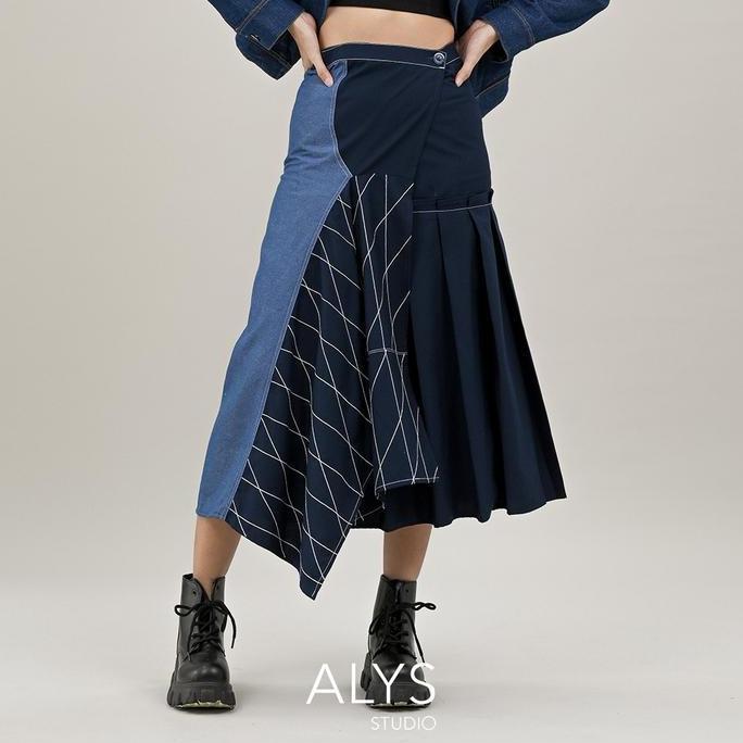 - Rok Ulos Blue Panjang