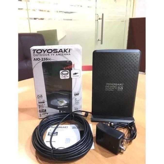 ANTENA TV DIGITAL TOYOSAKI AIO 235 ANTENA TV INDOOR/OUTDOOR + BOOSTER Kabel Televisi [terbaik]