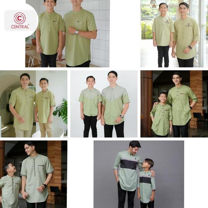 Kurta Couple Ayah Dan Anak Sage Green Series