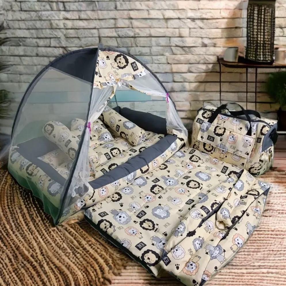 Kasur Kelambu Bayi FREE BEDCOVER + Tas & Gendongan | Set Kasur Bayi Kelambu | Kado Baby