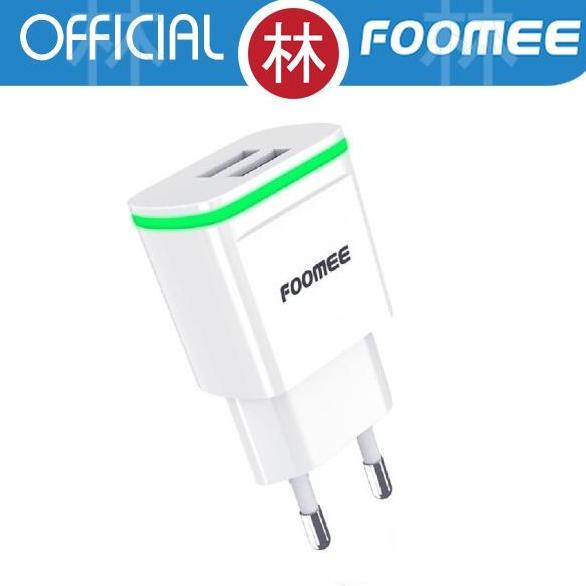 Promo Foomee CK06 Charger Dual USB Output With Green Light LED Fast Charge Diskon