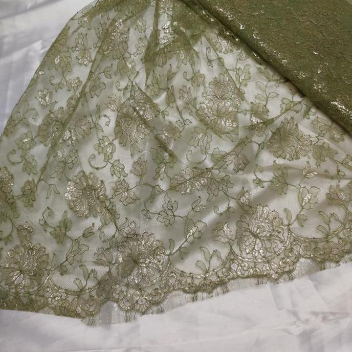 kain-bahan brokat/brukat lace Prancis orinal 100% asli