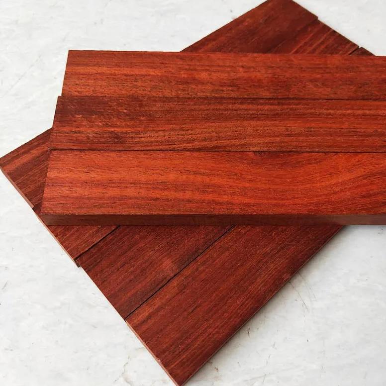 2pcs/lot Natural Solid Wood Zambia Blood RED Sandalwood Raw Material Boards LOG For Knife EDC Tools 