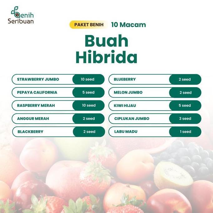 Gaerdenpic- Paket 10 Benih Buah-Buahan - Benih Seribuan