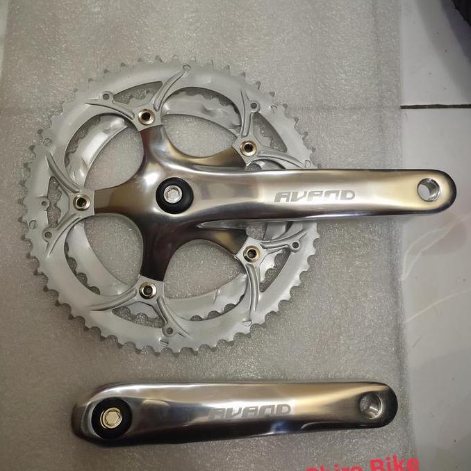 Promo crank sepeda lipat balap double chainring 2 speed 52 42T avand silver Diskon