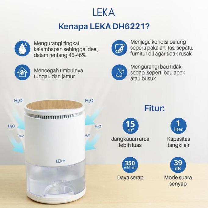 LEKA DH6221 Dehumidifier - Serap Air Penyerap Kelembaban Udara Dryer