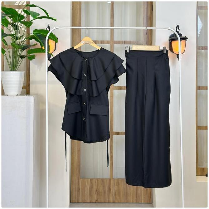 Newrelig- One Set Haruka 2 In 1 Cotton Madina||Busana Muslim Set Celana/Rok||One Set Remaja Dewasa B