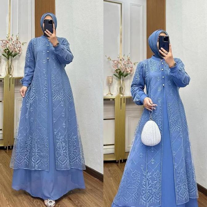 Sale Denara Dress Gamis Kondangan Mewah 2025 Gamis Mahogany 2025 Model Baru Gamis Brokat Mewah 2025 