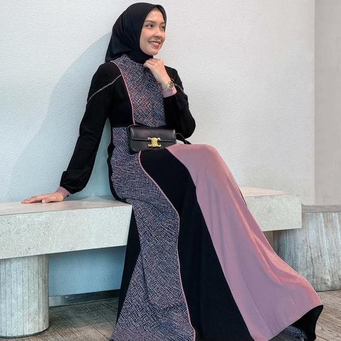 Grosir Madeira.Id - Mahira Dress (Black Pink)