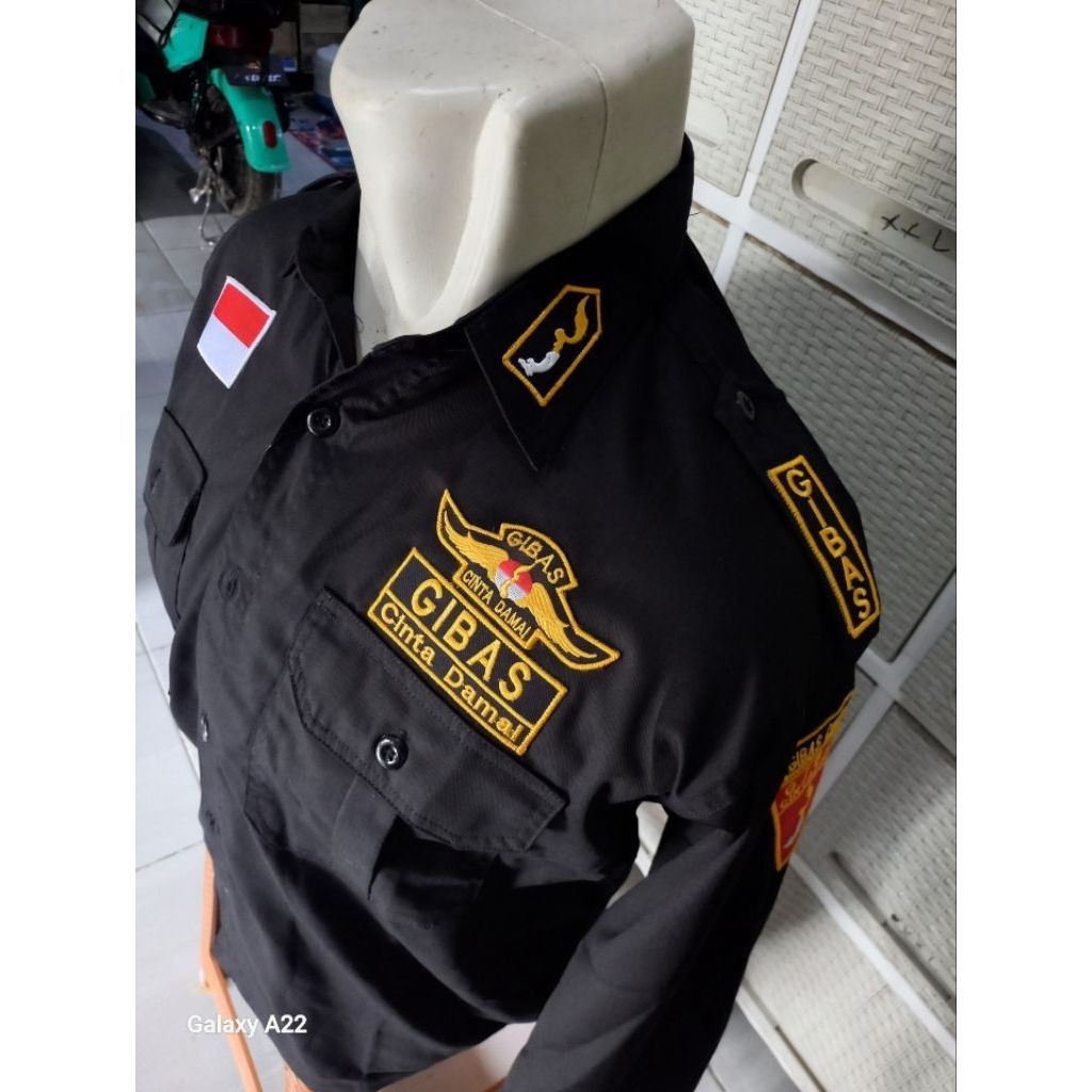 Kemeja Gibas Tangan Pendek Logo Bordir Komputer