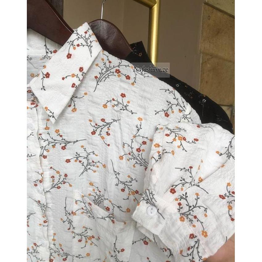 Newrelig- Premium Tunik Crinkle Motif Bunga / Tunik Floral Jumbo / Korean Tunik Floral / Kemeja Tuni