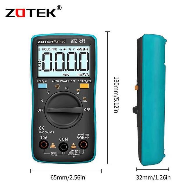 AVOMETER DIGITAL ZOTEK ZT100 / MULTITESTER DIGITAL ZOTEK ZT 100