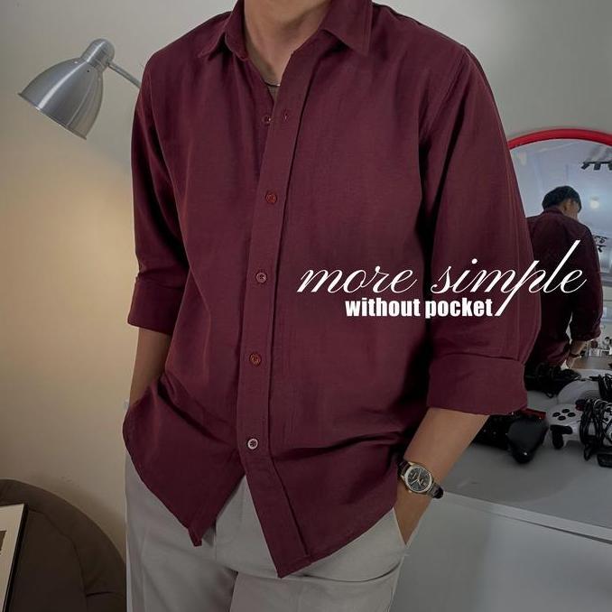 Boyboy- Men'S Essential Linen Shirt | Kemeja Linen Basic Pria | Clean Outfit Casual Style