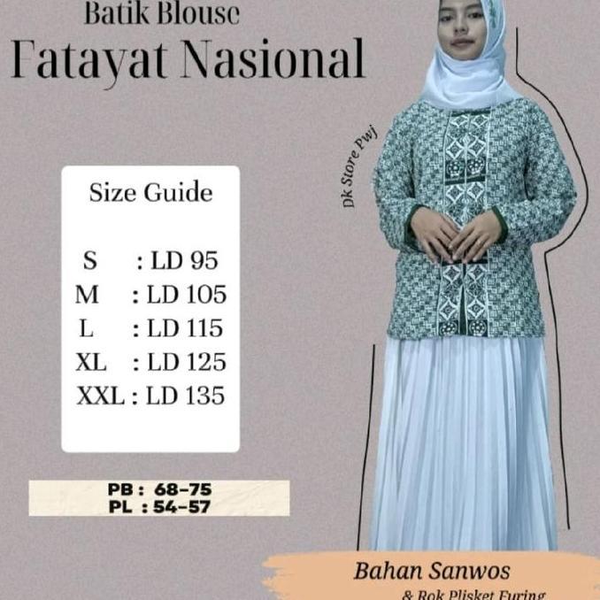 Newrelig- Atasan Seragam Fatayat Nu Blouse Fatayat Nu Muslim Wanita