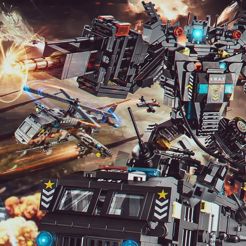 Jh Toys Kapal Perang Bricks Polisi Swat 3D Puzzle Susun Edukasi Mainan Kapal Induk Mainan Anak Laki 