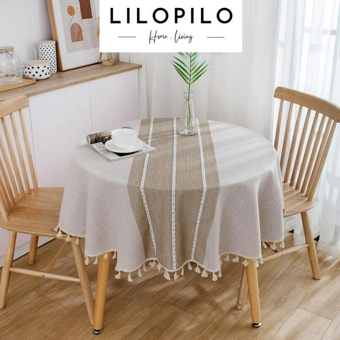 Super Promo, Lilopilo Taplak Alas Meja Makan Bundar Meja Makan Bulat Bahan Kain / Round Tablecloth K
