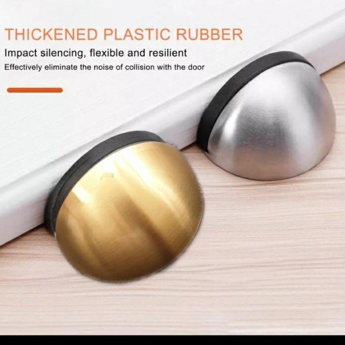 Door stopper penahan pintu satin brass karet bumper 3M double tape
