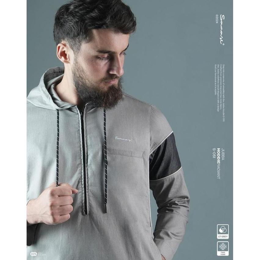 Ready SAMASE Jubba Hoodie Radiant S051 Jubah Pria Dewasa Lengan Panjang
