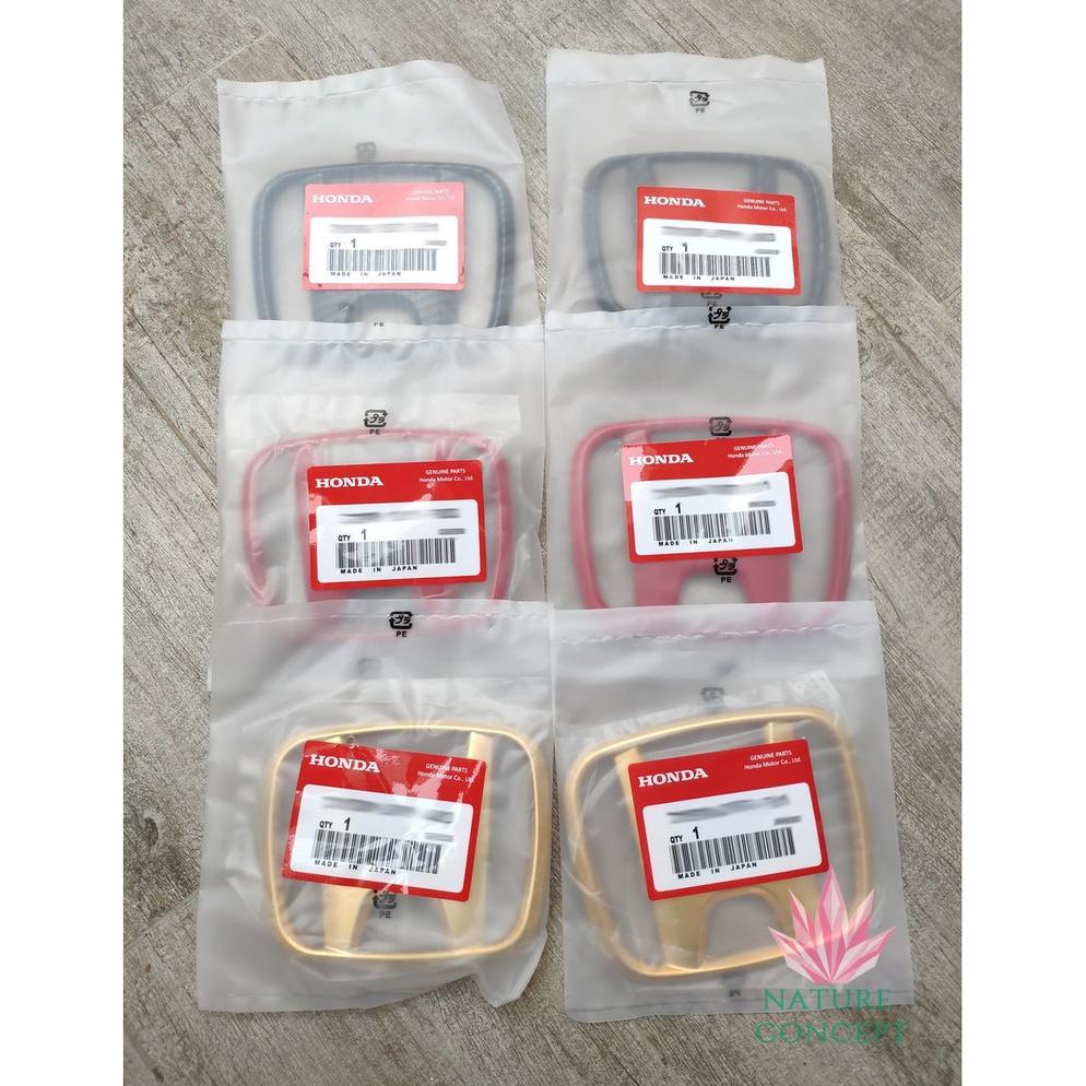 Emblem Logo Honda Freed Ori Jepang Carbon Merah Gold SEPASANG Depan Belakang