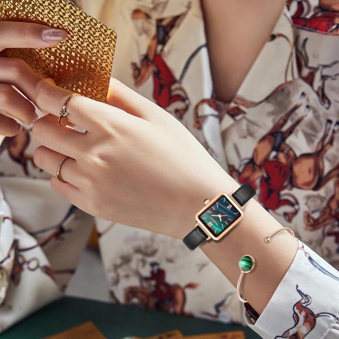 Watchtime- Rebirth Jam Tangan Wanita Tali Kulit Bisnis Wanita Jam Tangan+Gelang