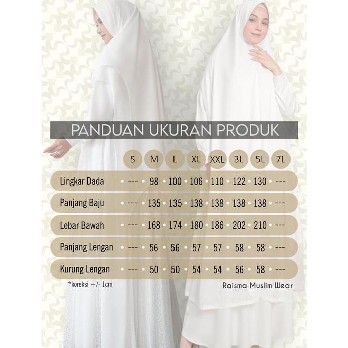 Raisma - Princess Baju Gamis Putih Wanita Katun Baju Lebaran Umroh Haji Busana Muslim Wanita