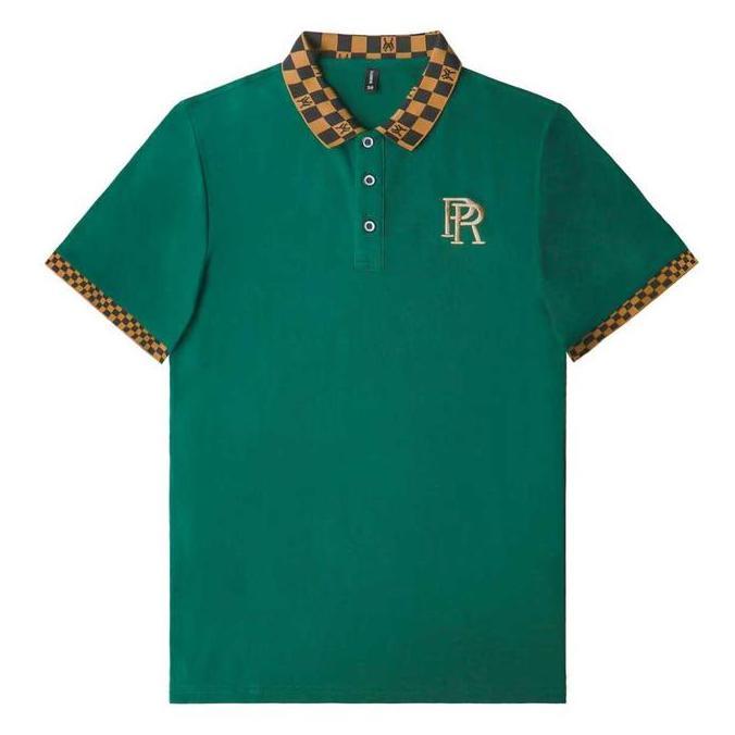 Kemeja Polo Pria Kerah Kotak-kotak Lengan Pendek Bahan Katun Nyaman