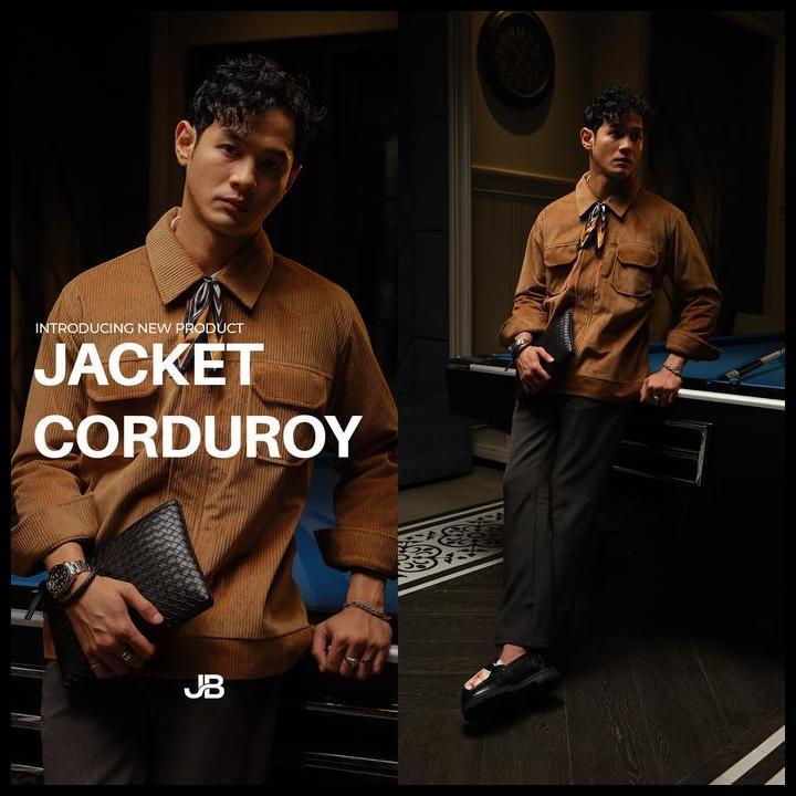 Terlaris Jb - Jacket Corduroy Brown - Jaket Trucker Pria