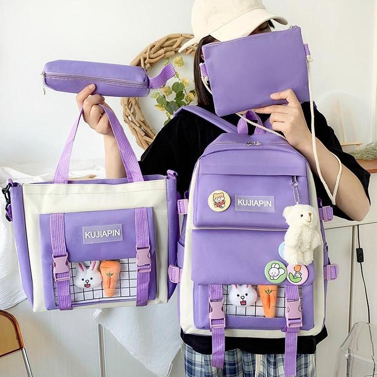 TAS SEKOLAH ANAK 4IN 1 TAS KOREAN STYLE TAS RANSEL ANAK PEREMPUAN TAS SEKOLAH ANAK IMPORT