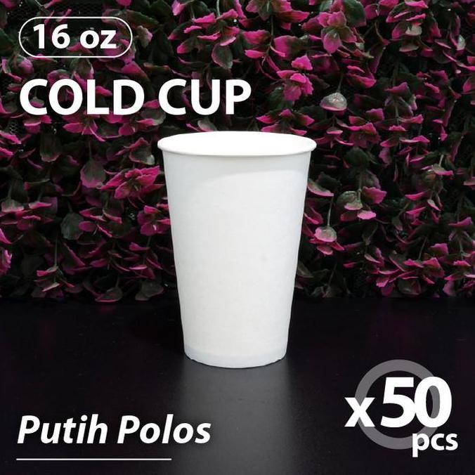 Partybrad- Pak Isi 50 Pcs - Paper Cup 16 Oz Cold - Paper Cup 16Oz - Gelas Kertas