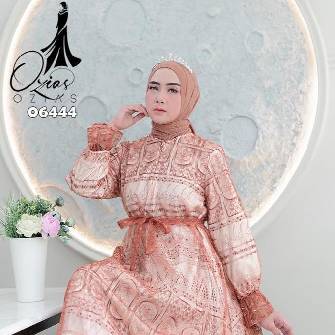 Gamis Ozias Tile Moscrepe Premium 06444 Ld 105 I Gamis Fashion Muslimah I Gamis Wisuda Rompi Nyaman 
