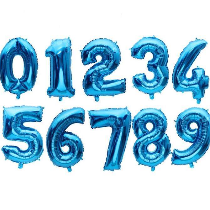 *#*#*#] Balon Foil Angka Biru 60cm