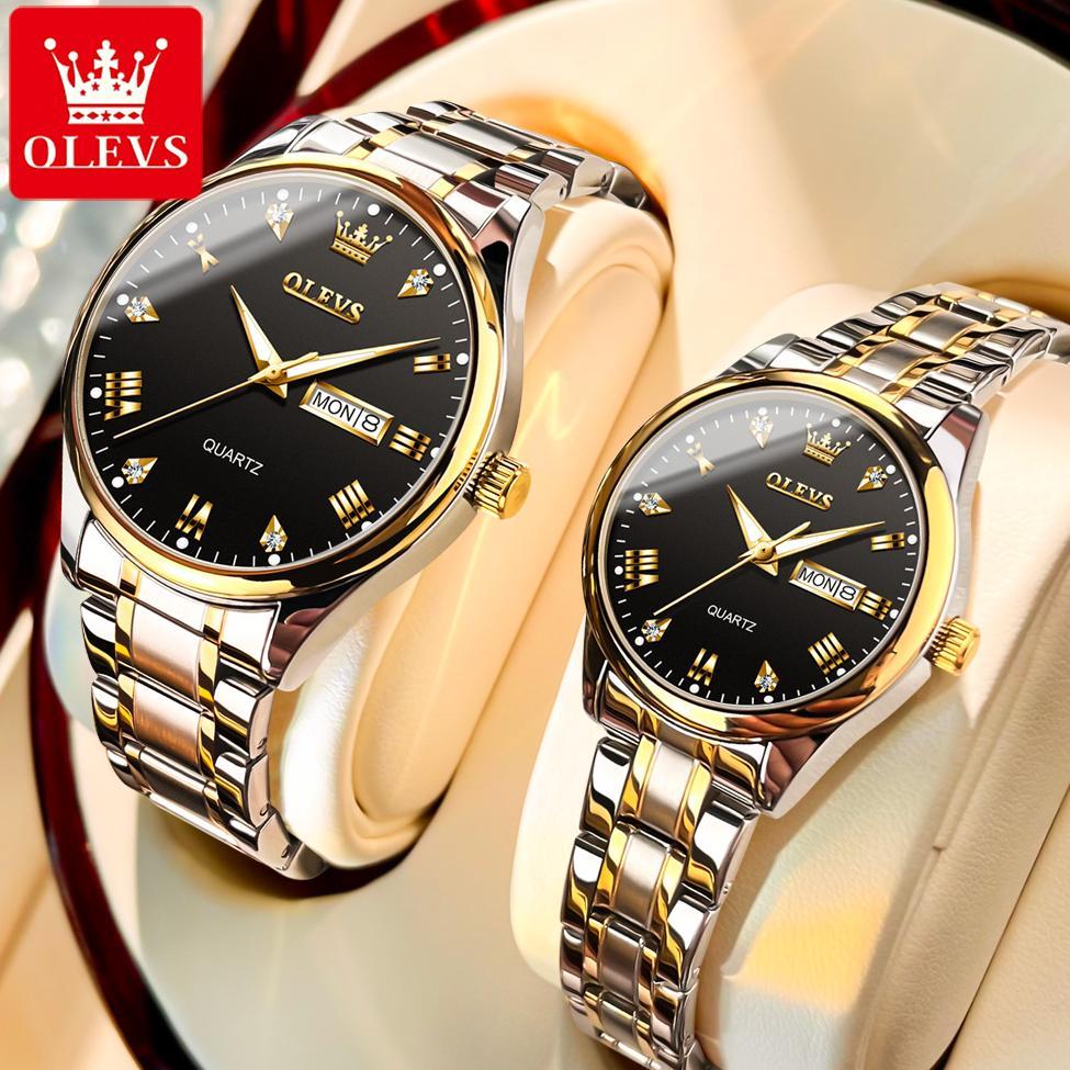 OLEVS Jam Tangan Couple Pasangan Original Anti Air Analog Watch Cod