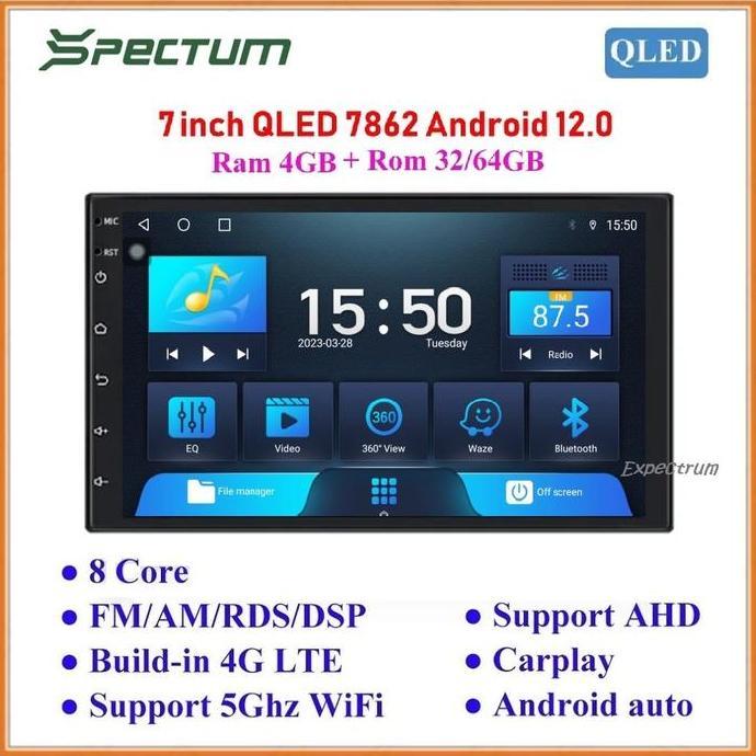 FYP HEADUNIT ANDROID 7" SPECTUM TS10S UIS7862 QLED DSP 4G BT GPS CARPLAY. //